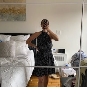 Theenkoln Black Polka Dot Dress